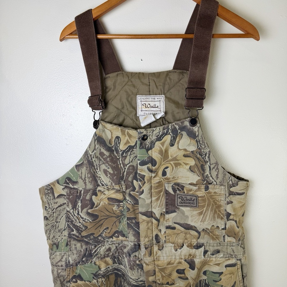 Walls Outdoors Camo Overalls Large Waist 38-40 Men Hunting Fishing Work